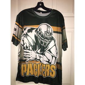 Men's Dri Fit NFL  T-Shirt Size Medium (M) Green Bay Packers All Over Graphics